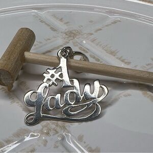 Vintage Sterling Silver #1 Lady Pendant 925